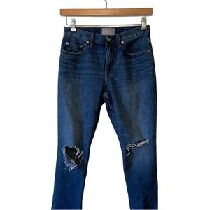 Everlane 28R The Summer Jean denim blue ripped knee straight leg casual grunge